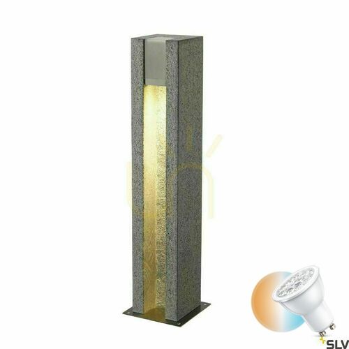 Kontrollera Outdoor pollare SLV ARROCK SLOT granit grå 70,5 cm IP44 4W 231440