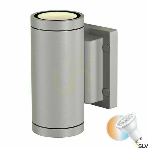 Kontrollera Utomhusvägglampa SLV MYRA grå aluminium IP55 35W 233114