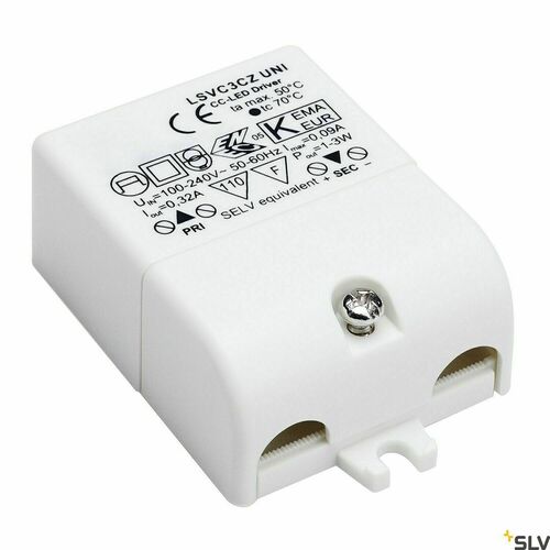 Kontrollera LED-drivrutin SLV 320mA DC för 1-3x1W LED IP20 464108