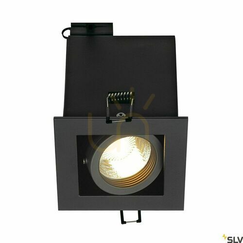 Kontrollera Infälld downlight SLV KADUX 1 GU10 svart fyrkantig max 50 W 30° lutning urtag 8x8 cm 115510
