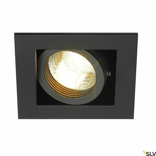 Kontrollera Infälld downlight SLV KADUX 1 GU10 svart fyrkantig max 50 W 30° lutning urtag 8x8 cm 115510