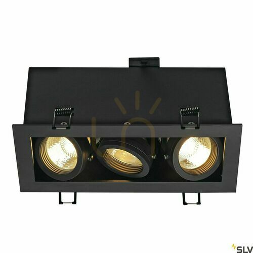 Kontrollera Infälld armatur SLV KADUX 3 trippel svart matt GU10 3x50W 230V 115530