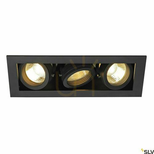 Kontrollera Infälld armatur SLV KADUX 3 trippel svart matt GU10 3x50W 230V 115530