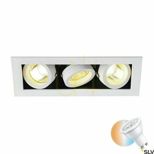 Kontrollera Infälld armatur SLV KADUX 3 vit GU10 50W 230V 115531