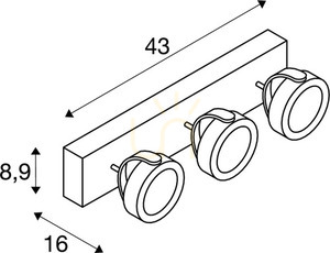 Utanpåliggande lampa SLV KALU vit LED 44W 3000K 3400lm 1000132 small 2