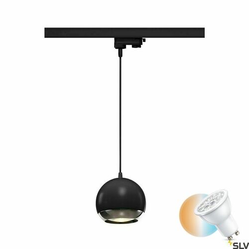 Kontrollera Pendellampa för strömskena SLV Light Eye 150 svart/krom GU10 3-fas 1000709