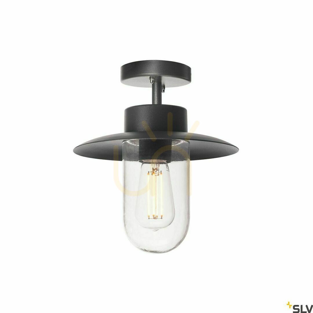 Kontrollera Utomhus taklampa SLV MOLAT antracit IP44 E27 aluminium glas 23 cm 1000823 Utomhus taklampa SLV MOLAT antracit IP44 E27 aluminium glas 23 cm 1000823