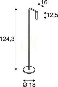 Golvlampa SLV KARPO FL svart LED 6,2W 3000K dimbar 1001463 small 6