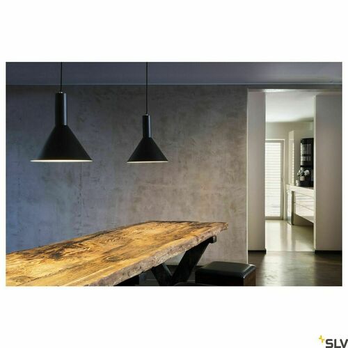 Kontrollera Pendellampa SLV Phelia svart/vit E27 27,5 cm 133310