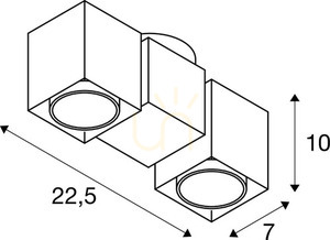 Inbyggd armatur SLV ALTRA DICE svart GU10 2x50W 1002215 small 6