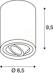 Taklampa SLV TRILEDO ROUND CL svart aluminium 8,5 cm GU10 1002010 small 4