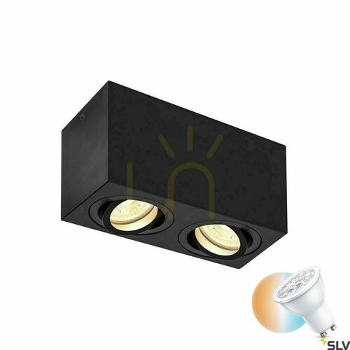 Kontrollera Taklampa SLV TRILEDO Double Square CL svart GU10 1002005