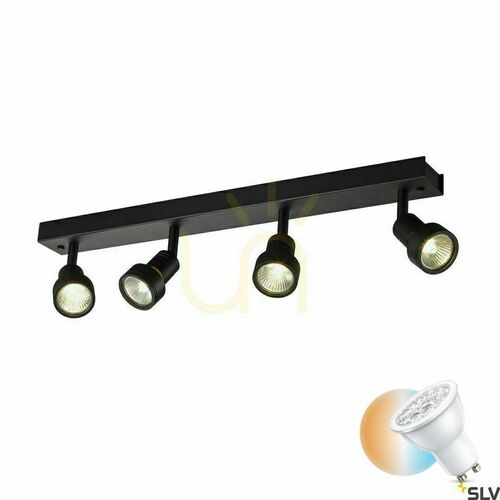 Kontrollera Inbyggd armatur SLV PURI svart GU10 4-ljus 56 cm 1002029