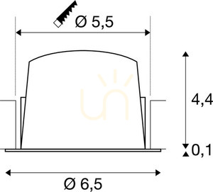 SLV NUMINOS XS infälld armatur 7W 2700K 640lm CRI90 55° vit-svart IP20/IP44 1005514 small 2
