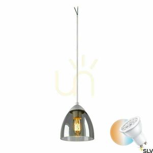 Pendant Light SLV PARA CONE GL GU10 White Glass Aluminium 13.5 cm 1006160 small 0