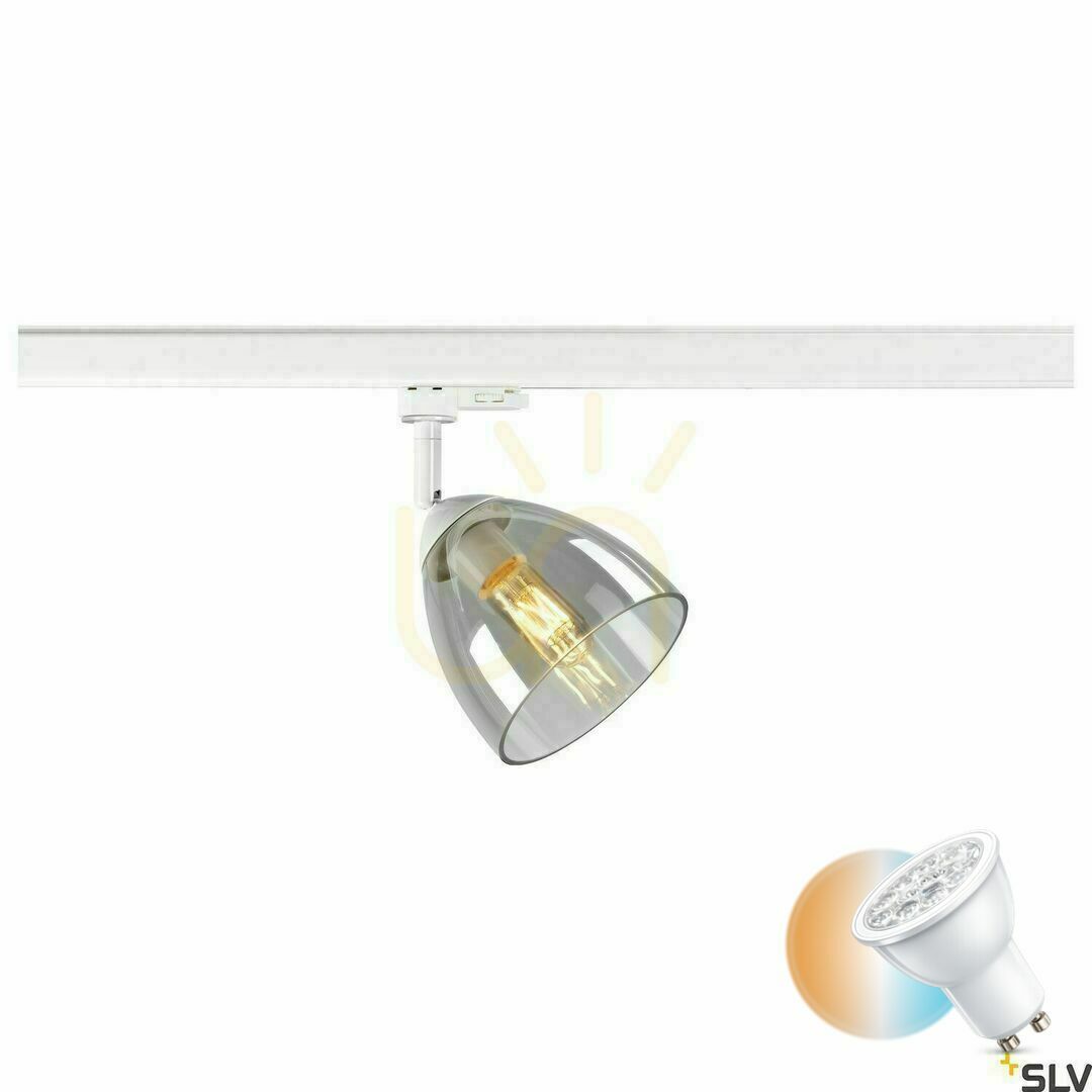 Kontrollera Spårljus SLV PARA CONE GL GU10 vit 25W 3-fas 1006158 Spårljus SLV PARA CONE GL GU10 vit 25W 3-fas 1006158
