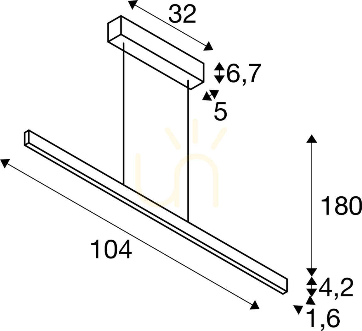 Display Pendant Light SLV ONE Linear White 104 cm 24W 1006186 Pendant Light SLV ONE Linear White 104 cm 24W 1006186