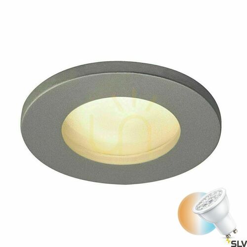 Kontrollera SLV DOLIX OUT 1001167 infälld utomhusarmatur, GU10, IP65, silvergrå, ø8,2 cm