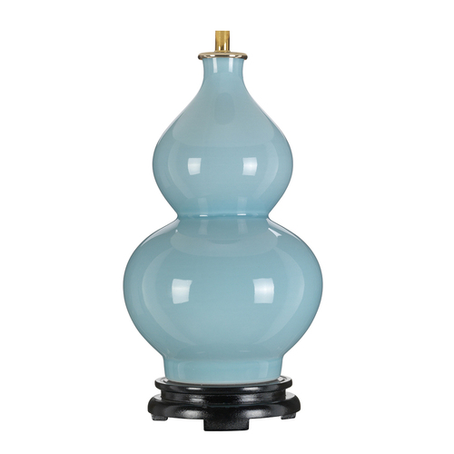 Kontrollera Harbin Gourd 1 ljus bordslampa - endast bas - ankäggsblå Elstead