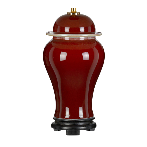 Kontrollera Oxblod Temple Jar 1 ljus bordslampa - Endast sockel Elstead
