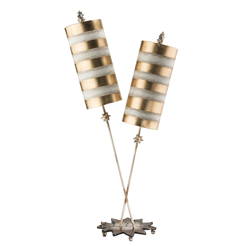 Kontrollera Nettle Luxe bordslampa med 2 lampor - guld Elstead