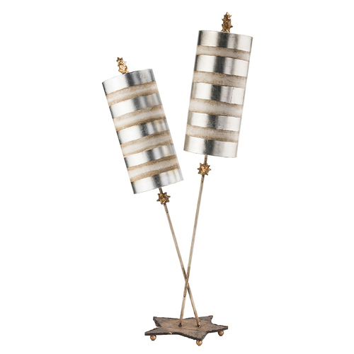 Kontrollera Nettle Luxe bordslampa med 2 lampor - Silver Elstead
