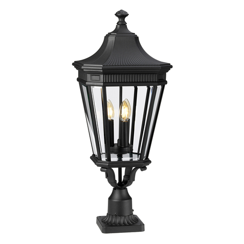 Kontrollera Cotswold Lane 3 ljus stor piedestal - svart Elstead