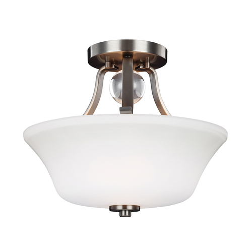 Kontrollera Evington 2-ljus halvljus - satin nickel Elstead