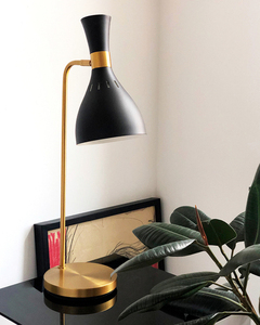 Joan 1 ljus bordslampa - midnattssvart och bränd mässing Elstead small 1