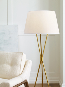 Penny 1 ljus golvlampa - bränd mässing Elstead small 1