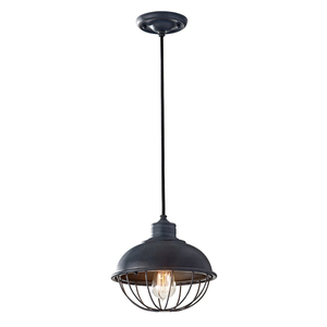 Urban Renewal 1-ljus taklampa - antik smidd järn Elstead small 0