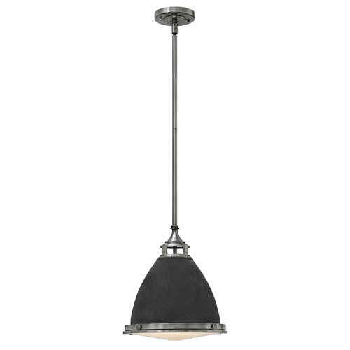 Kontrollera Amelia 1-ljus medium pendellampa - åldrad zink Elstead