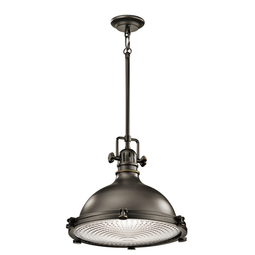Kontrollera Hatteras Bay 1 stor taklampa - Olde Bronze Elstead