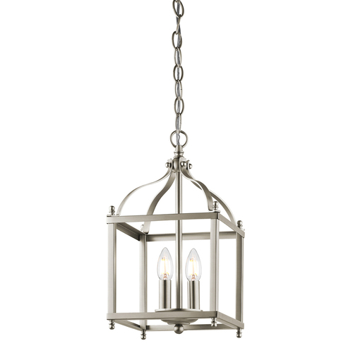 Kontrollera Liten pendellampa Larkin med 2 lampor - borstat nickel Elstead