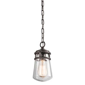 Lyndon 1-ljus liten kedjelykta - Arkitektonisk brons Elstead small 0