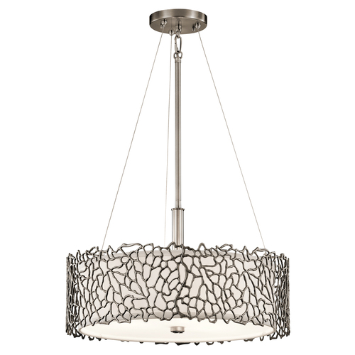 Kontrollera Silver Coral 3-ljus Duo-Mount hängsmycke Elstead