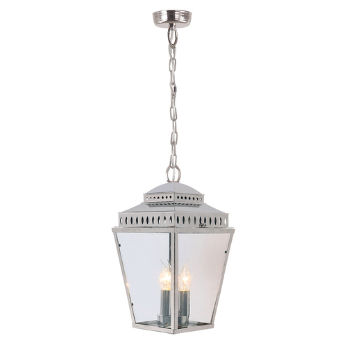 Kontrollera Mansion House 3-ljus kedjelanternin - polerad nickel Elstead