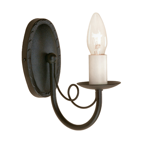 Kontrollera Minster 1-ljus vägglampa - svart Elstead