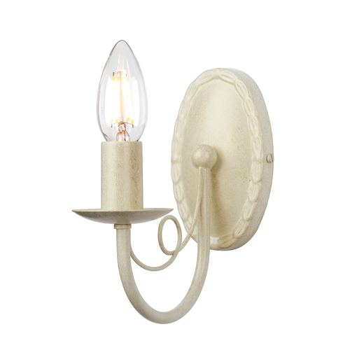 Kontrollera Minster vägglampa med 1 ljus - Elfenbensguld Elstead