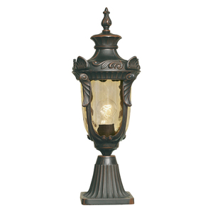Philadelphia 1 ljus medium piedestal - gammal brons Elstead small 0