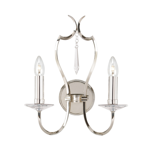 Kontrollera Pimlico 2-ljus vägglampa - polerad nickel Elstead