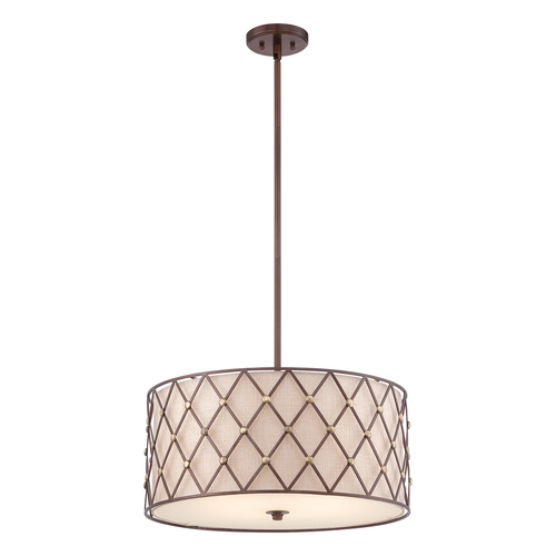 Kontrollera Elstead Brown Grille 4 pendellampa