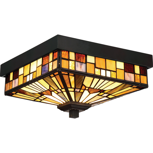 Kontrollera Plafond IP44 Inglenook 2 ljus Tiffany - Elstead