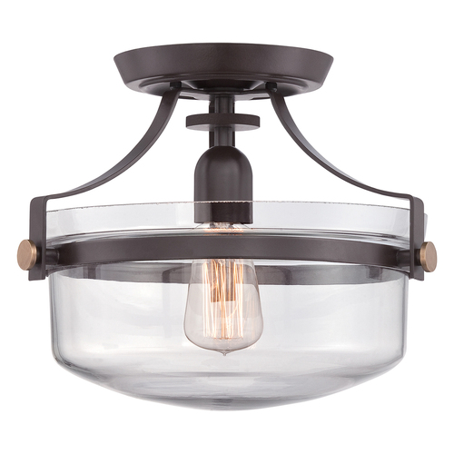 Kontrollera Penn Station 1-ljus halvljus - Western Bronze Elstead