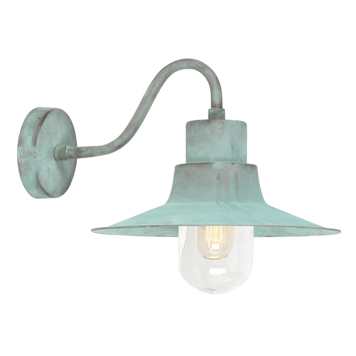 Kontrollera Sheldon vägglykta med 1 lampa - Verdigris Elstead