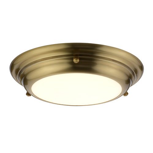 Kontrollera Welland 1-ljus Mini LED Flush-lampa - åldrad mässing Elstead