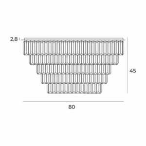 Plafond Max Light Monaco C0224 guld 80 cm 16xG9 metall glas small 2