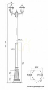 Stolplykta SU-MA Retro Classic OGMWN 2 svart 2×E27 195–295 cm small 6