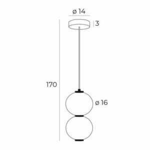 Pendant Light Max Light Tama P0469 Black Metal Opal Glass 16 cm small 1