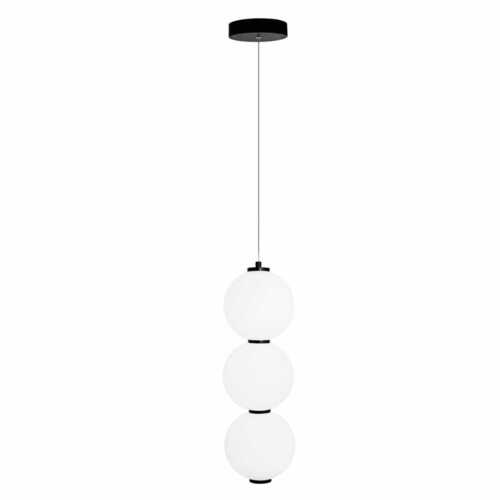 Kontrollera Pendant Light Max Light TAMA P0470 Black Metal Milk Glass 16 cm